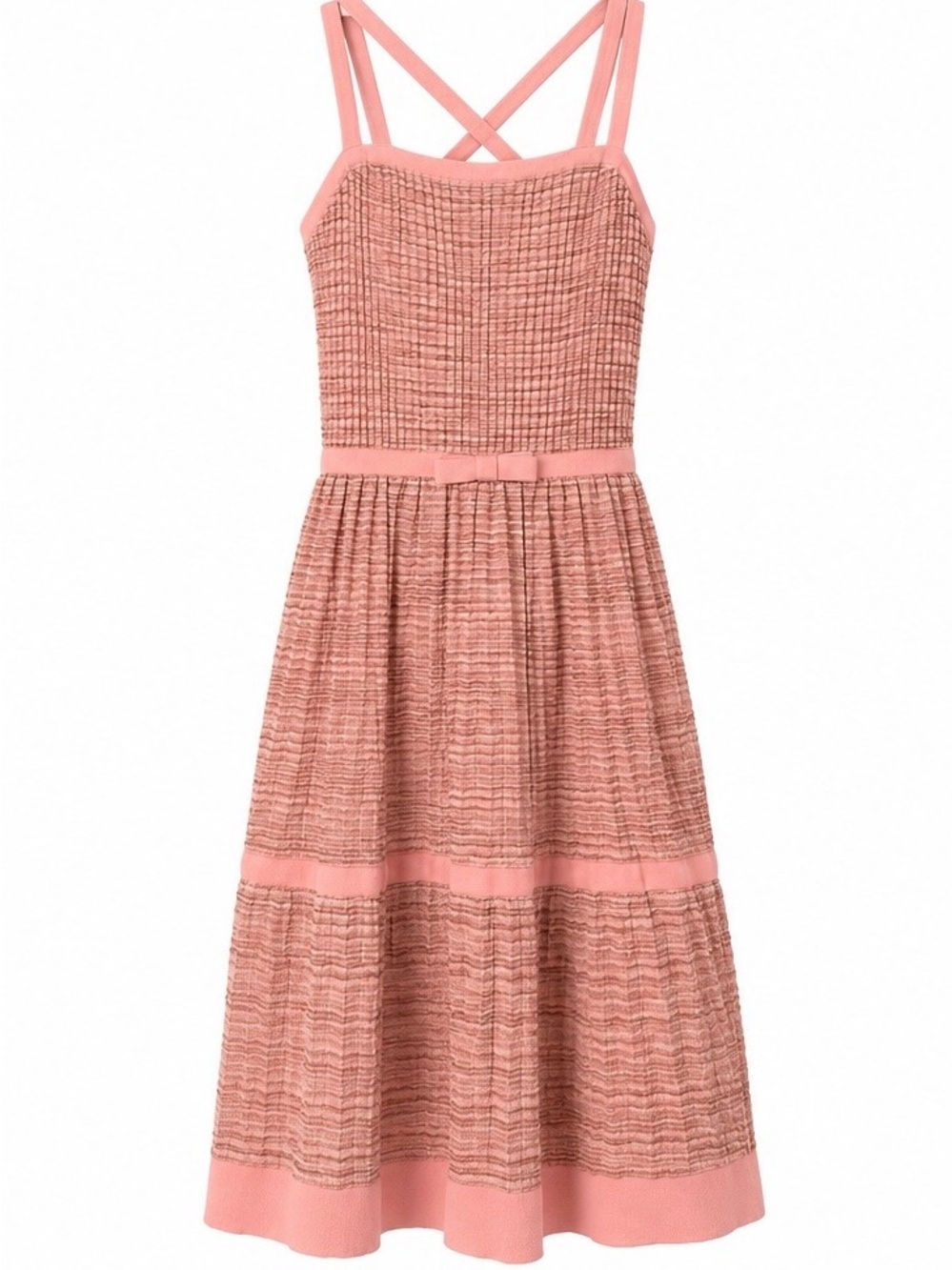 M Missoni Peach & Bronze Metallic Striped Crisscross Strap Dress Size 4